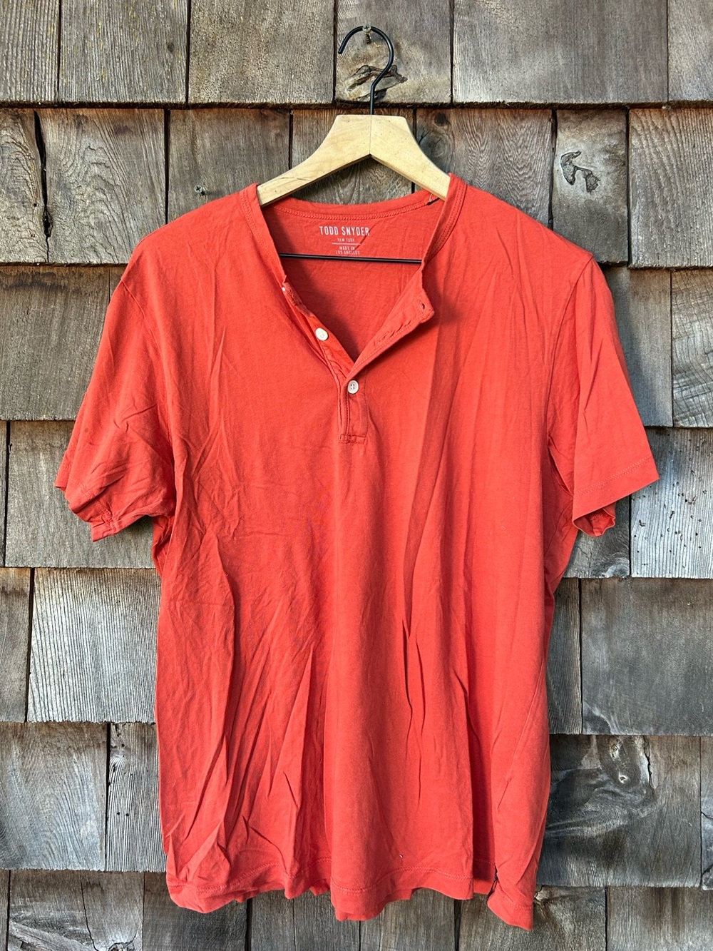 Todd Snyder Orange Henley Tee